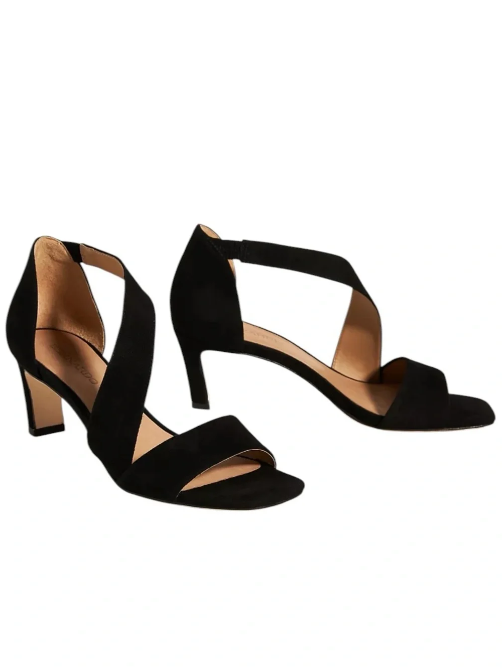 Bernardo Camille Heels in Black Kid Suede Leather Heel Anthropologie Women’s 7.5